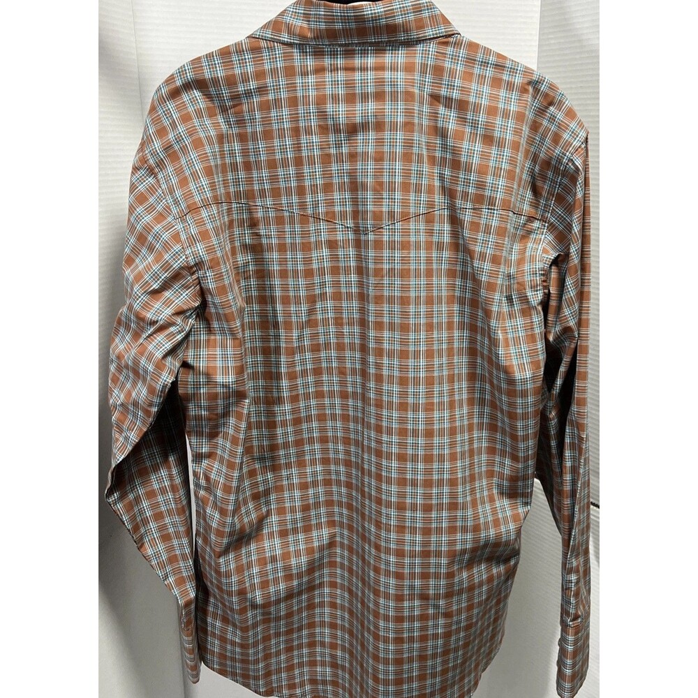 Wrangler Pearl Snap Brown Medium Cowboy 3 Snap Cuff - Picture 4 of 5